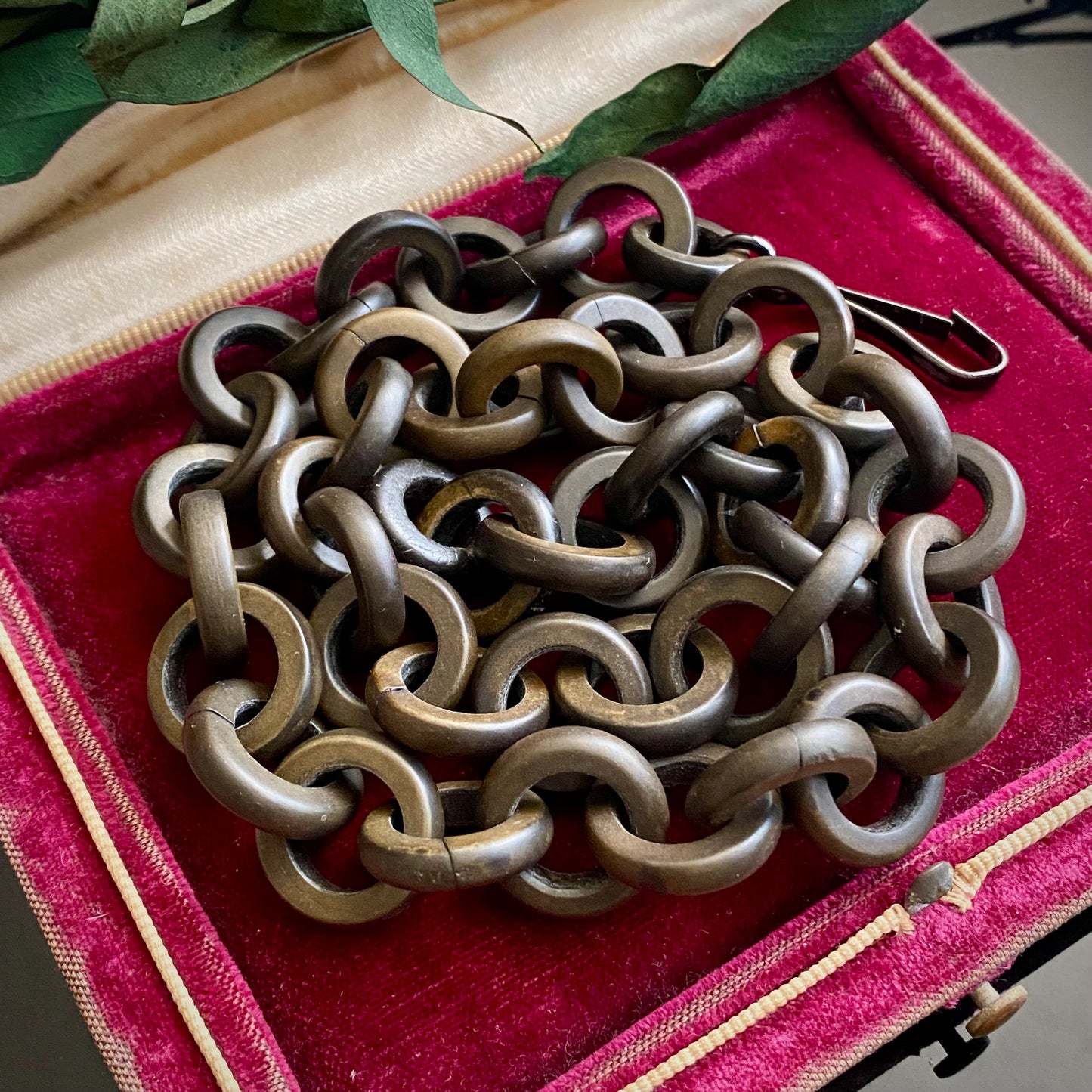 Victorian Gutta Percha Chain Link Necklace