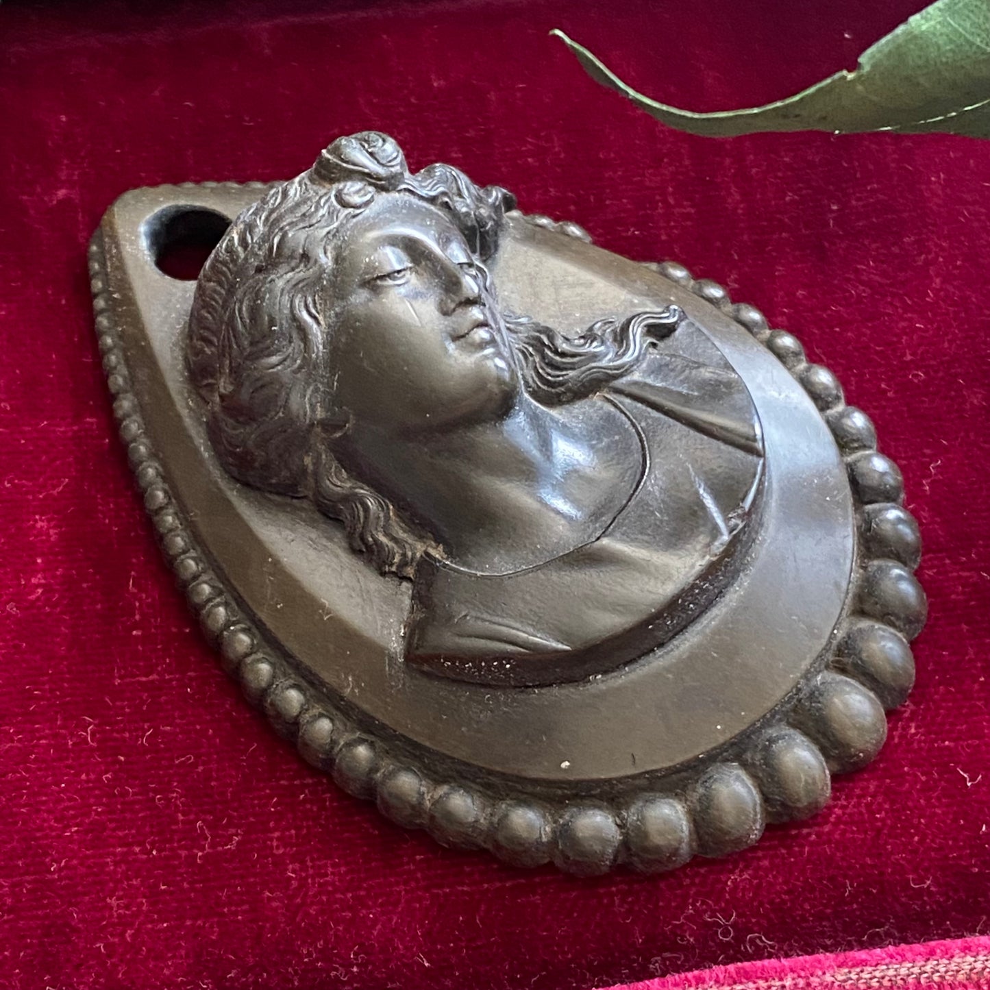 Victorian Gutta Percha Cameo Pendant