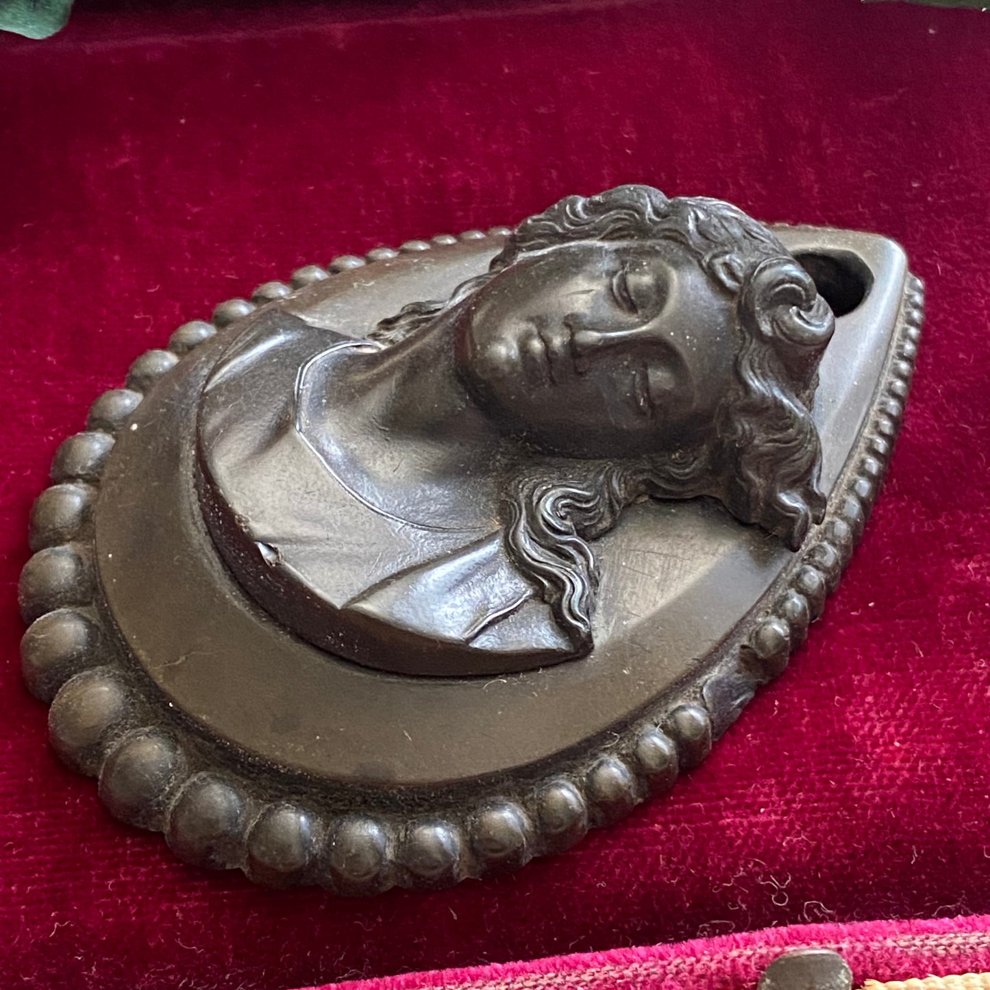 Victorian Gutta Percha Cameo Pendant