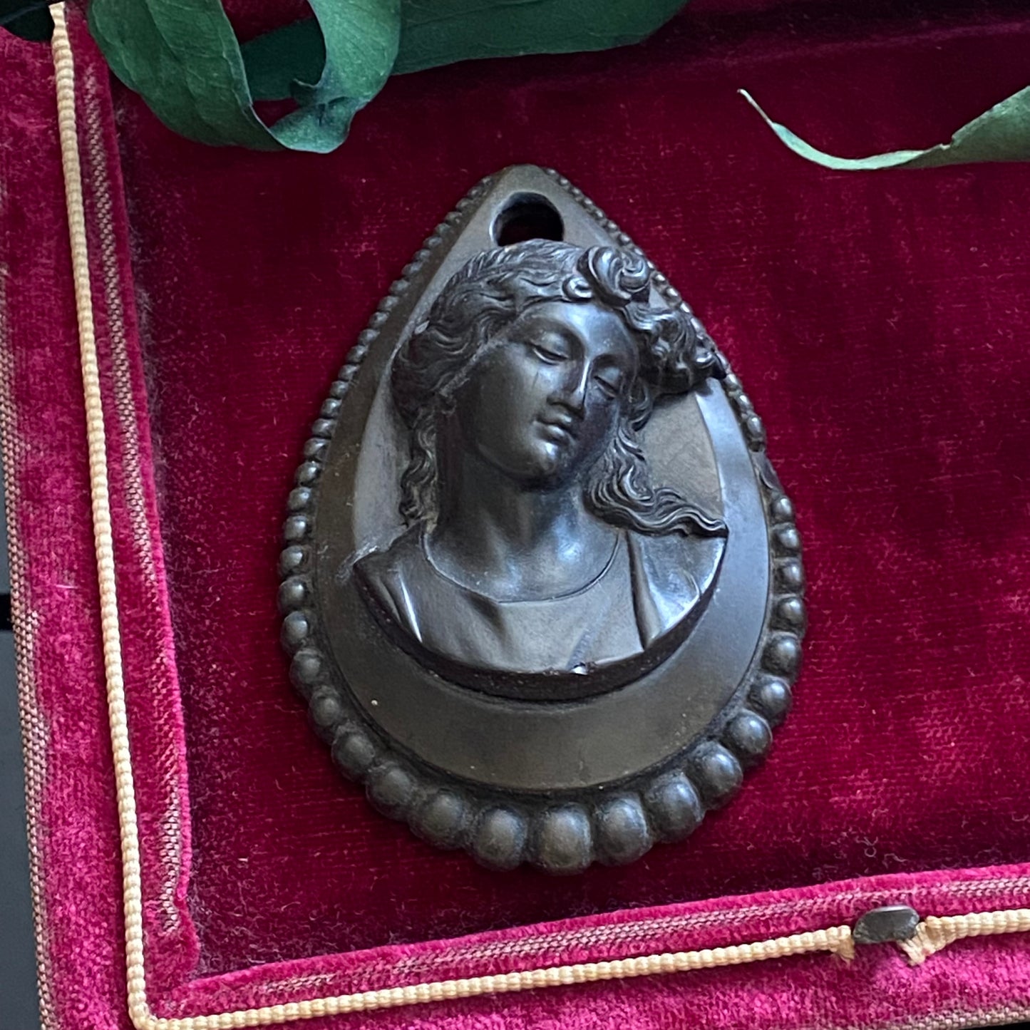 Victorian Gutta Percha Cameo Pendant