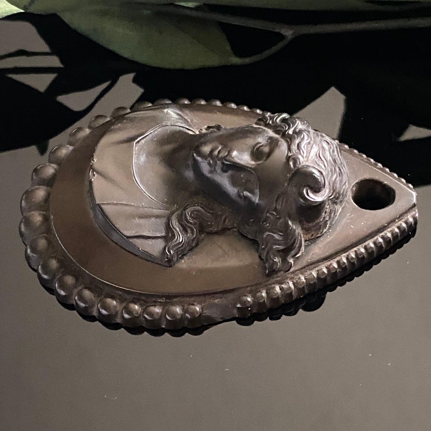 Victorian Gutta Percha Cameo Pendant