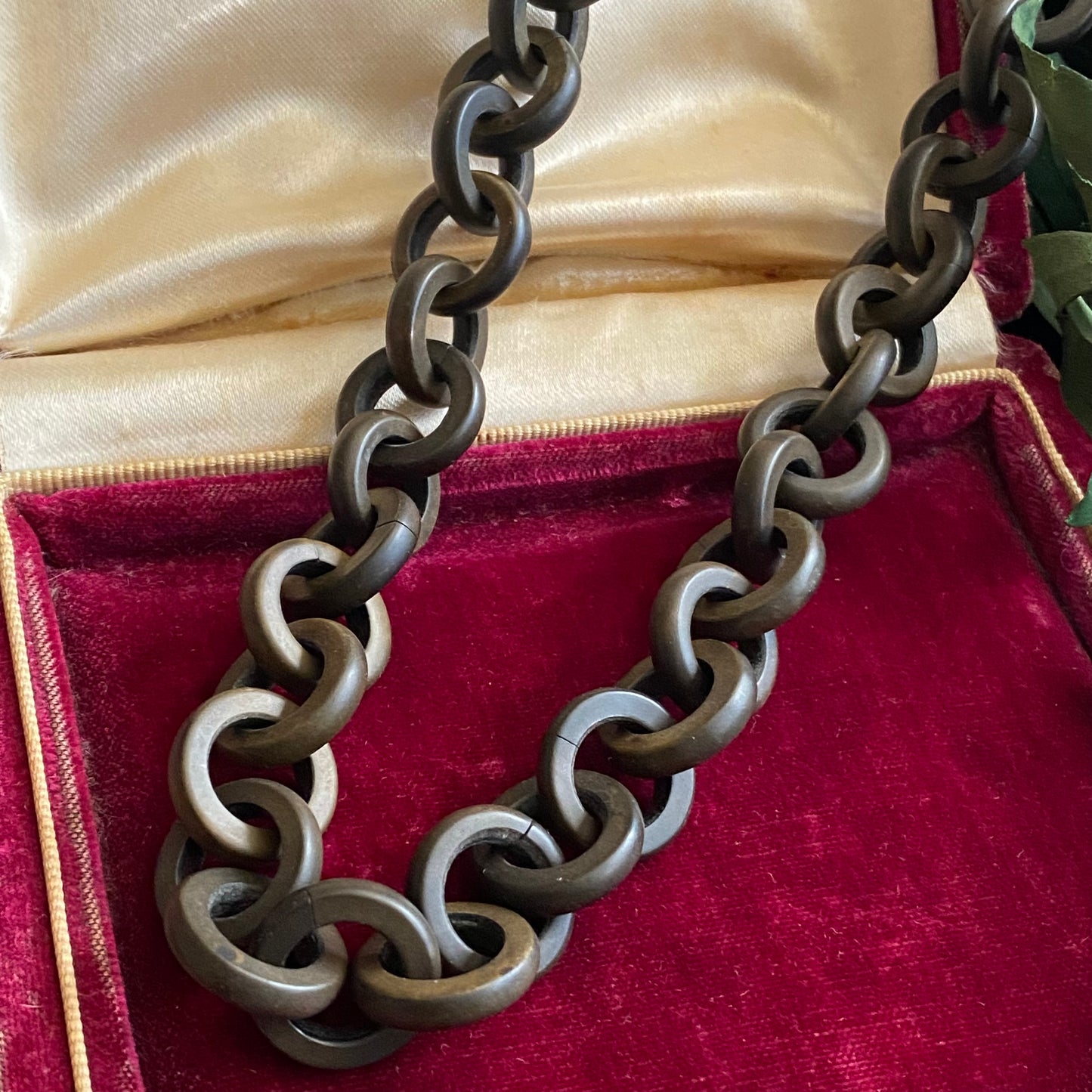 Victorian Gutta Percha Chain Link Necklace