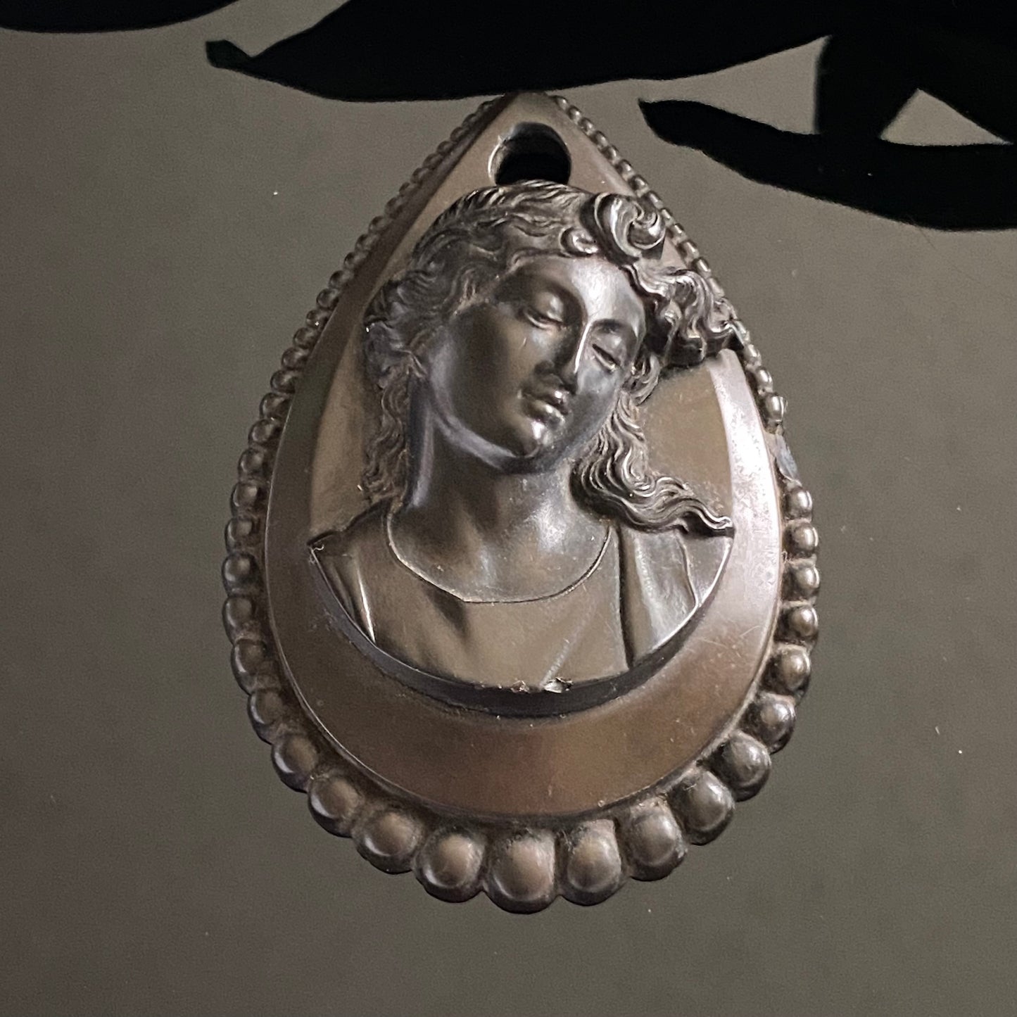 Victorian Gutta Percha Cameo Pendant