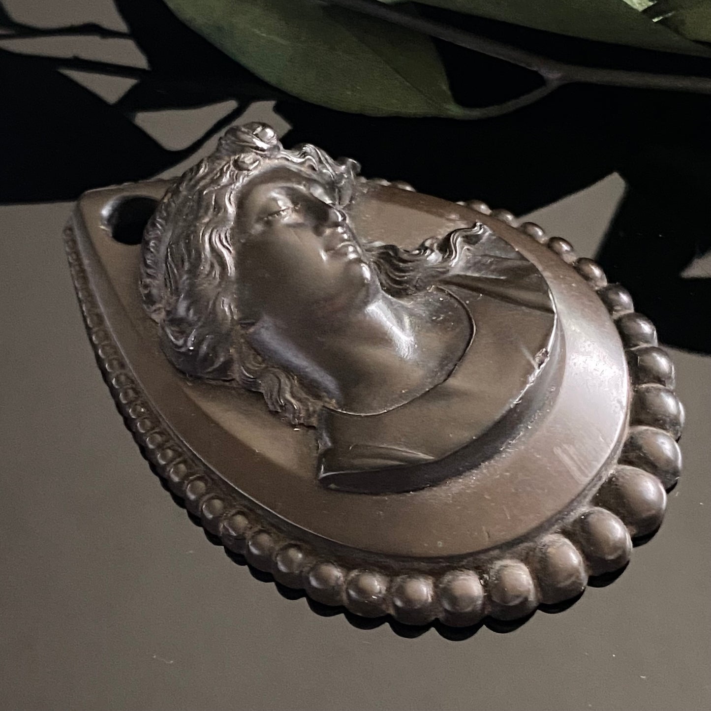 Victorian Gutta Percha Cameo Pendant