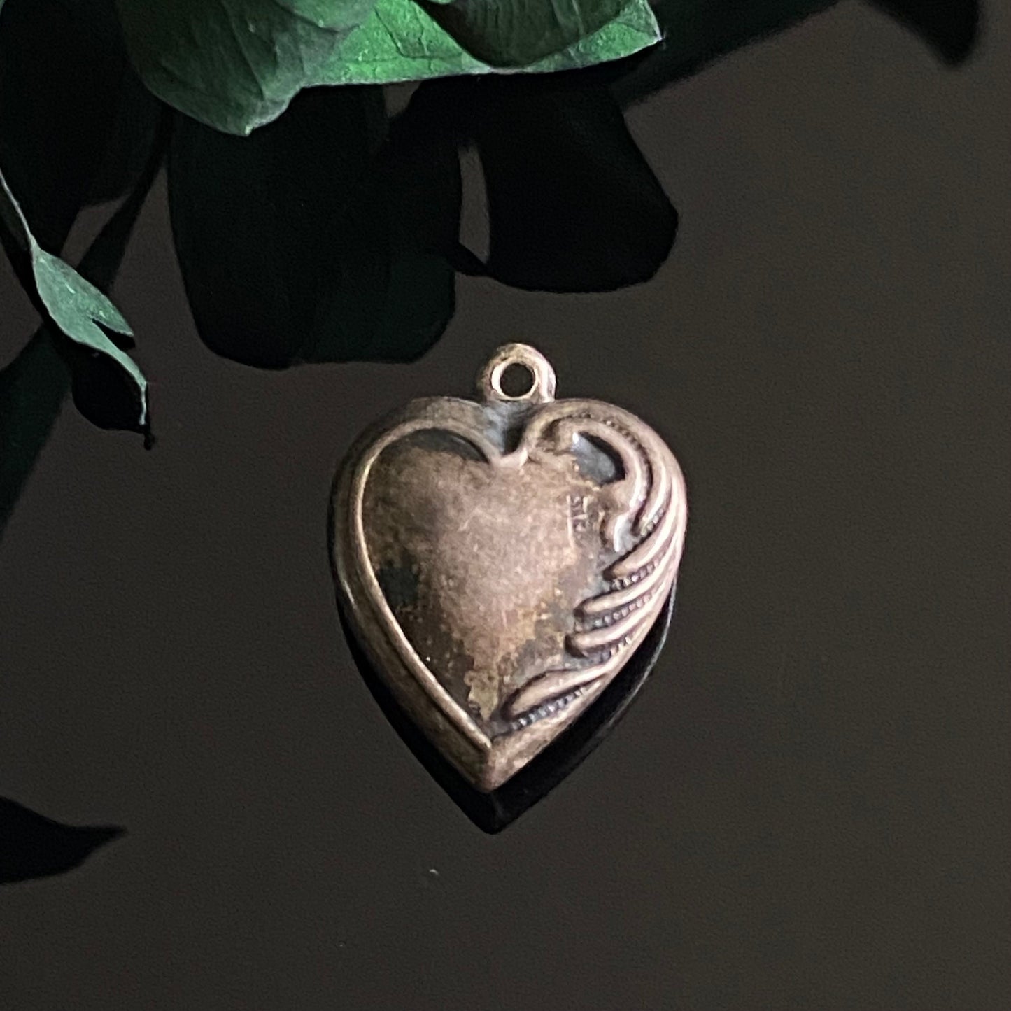 Vintage Sterling Silver Repousse Puffy Heart Charm Pendant