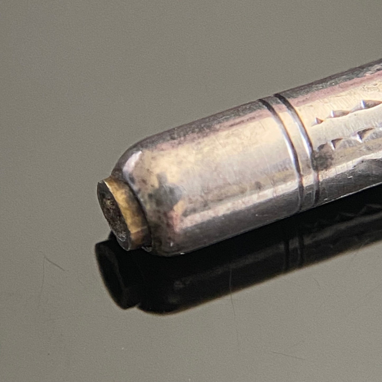 Victorian Sterling Silver Engraved Pencil Lead Holder Chatelaine Charm Pendant