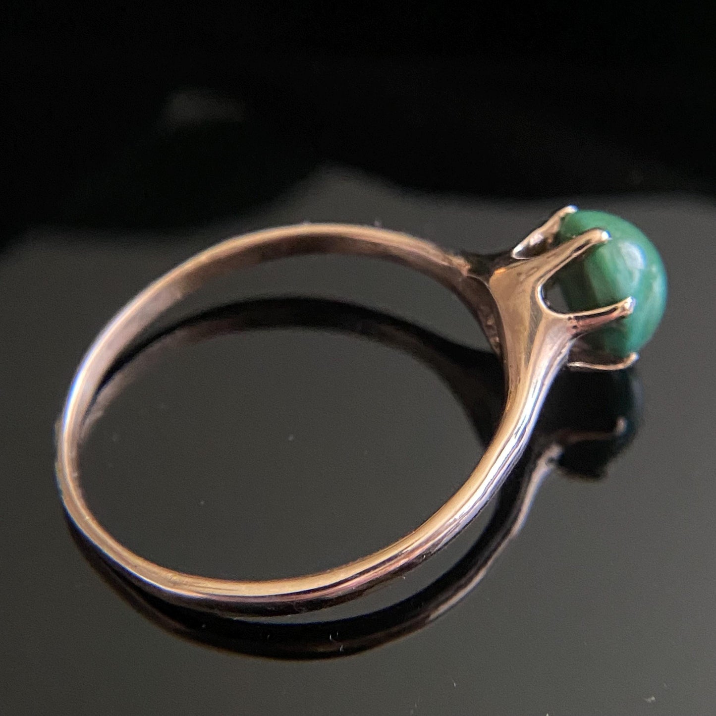 Vintage 14k Gold Turquoise Solitaire Ring Size 8.75