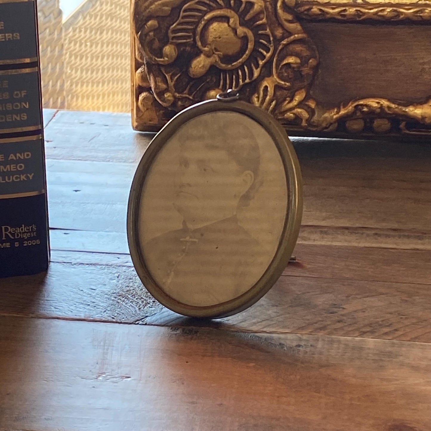 Antique Victorian Woman Photograph in Brass Frame