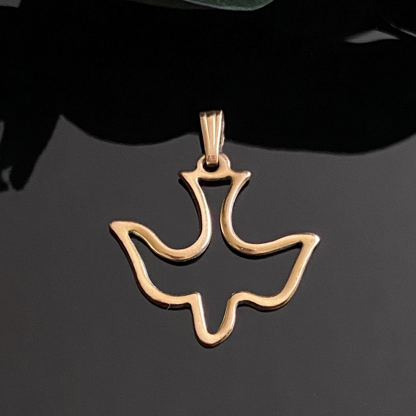 Vintage Gold Filled Dove Cutout Pendant