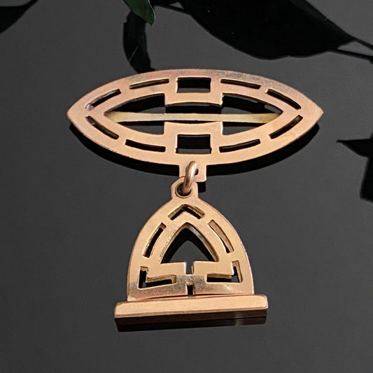 Antique Gold Filled Slim Geometric Wax Seal Blank Fob Charm With Slide
