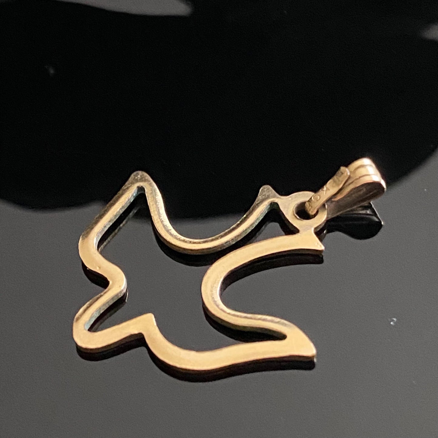 Vintage Gold Filled Dove Cutout Pendant