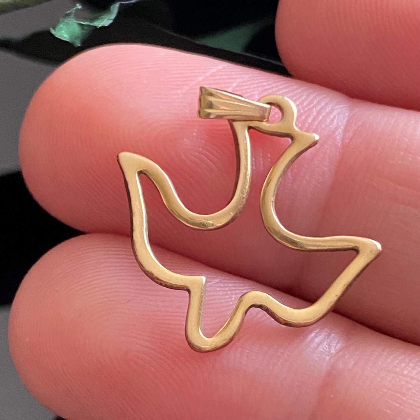 Vintage Gold Filled Dove Cutout Pendant