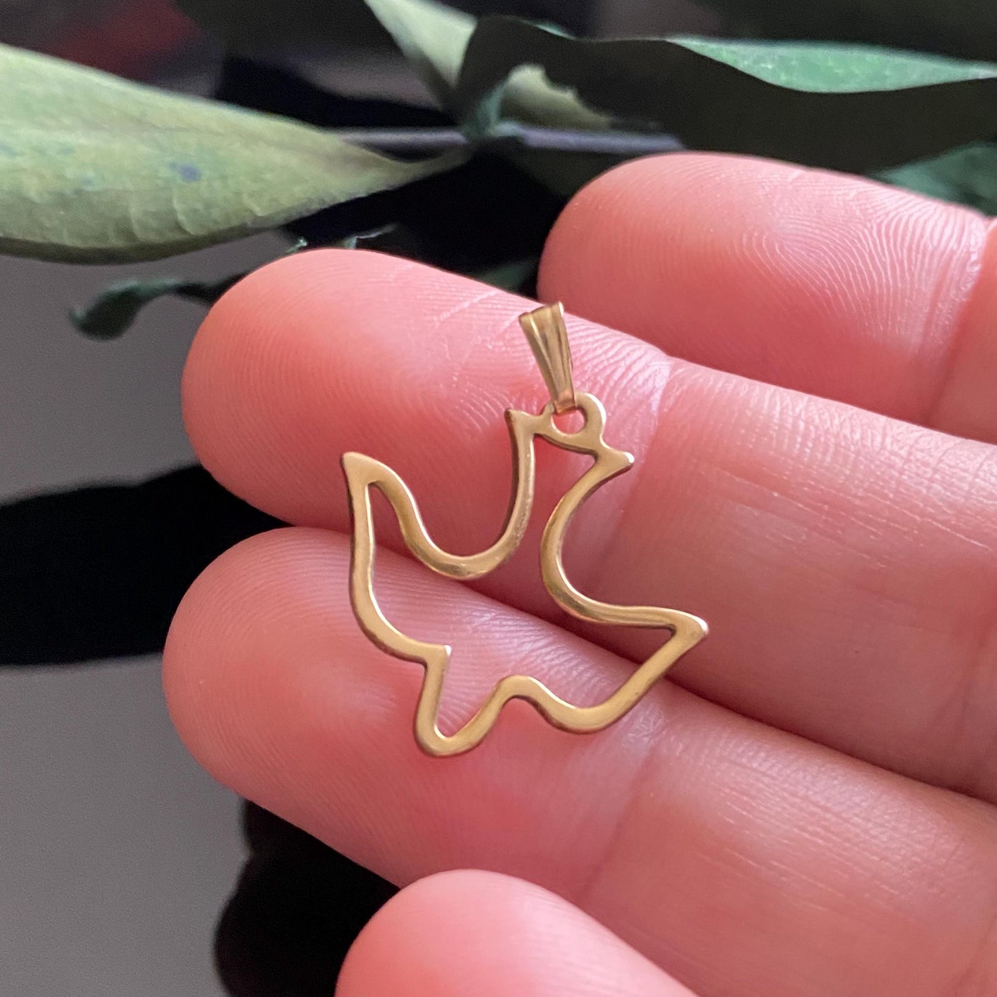 Vintage Gold Filled Dove Cutout Pendant