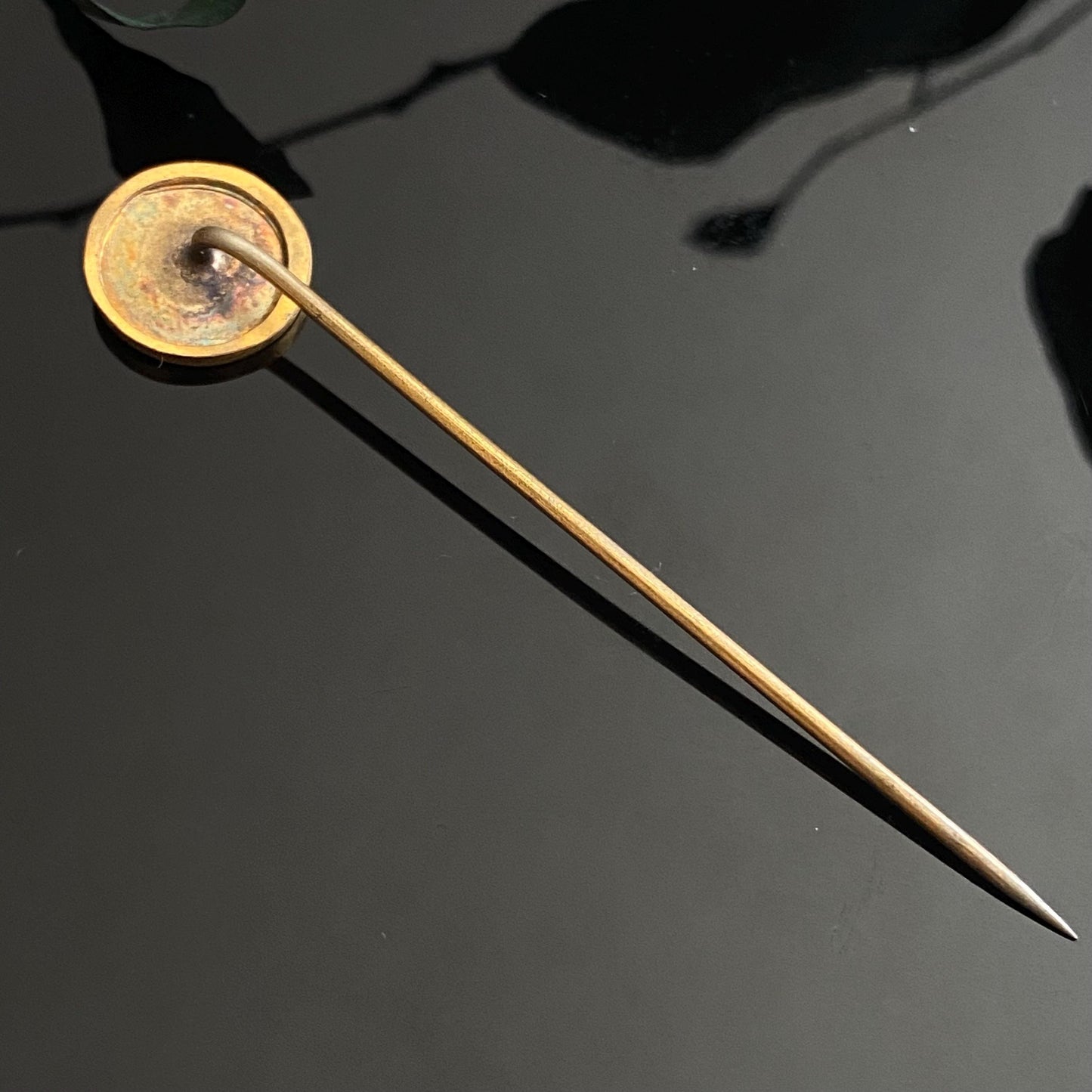 Antique Gold Filled Art Nouveau Lady With Lambs Stickpin