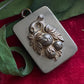 Antique Victorian Vulcanite Rectangular Pomegranate Mourning Locket