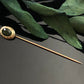 Art Deco 14k Gold Green Tourmaline Stick Pin