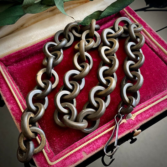 Victorian Gutta Percha Chain Link Necklace