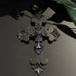 Victorian Faith, Hope & Charity Vulcanite Mourning Cross Pendant
