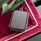 Antique Victorian Sterling Silver French Jet Glass Rectangular Mourning Locket