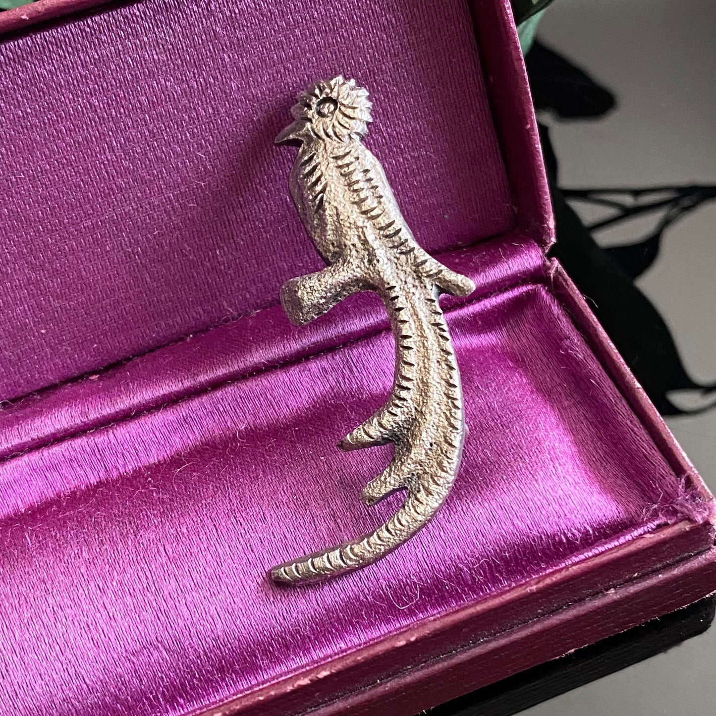 Antique Sterling Silver Bird Brooch