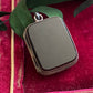 Antique Victorian Sterling Silver French Jet Glass Rectangular Mourning Locket