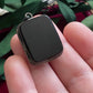 Antique Victorian Sterling Silver French Jet Glass Rectangular Mourning Locket