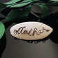 Vintage Carved Shell Leaf Wire “Mother” Brooch