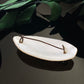 Vintage Carved Shell Leaf Wire “Mother” Brooch