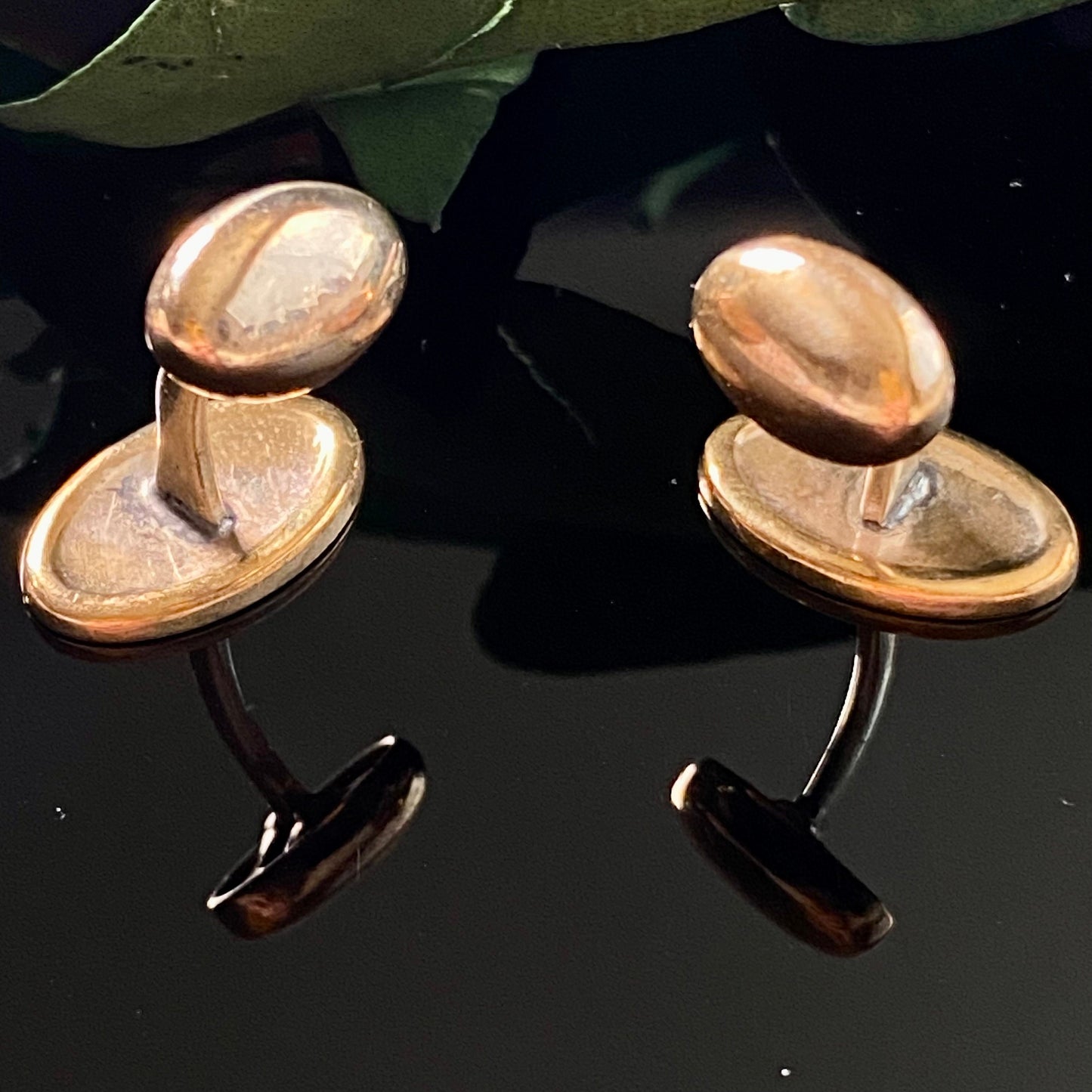Antique Victorian Oval Gold Filled Oval Blank Monogram Cufflinks