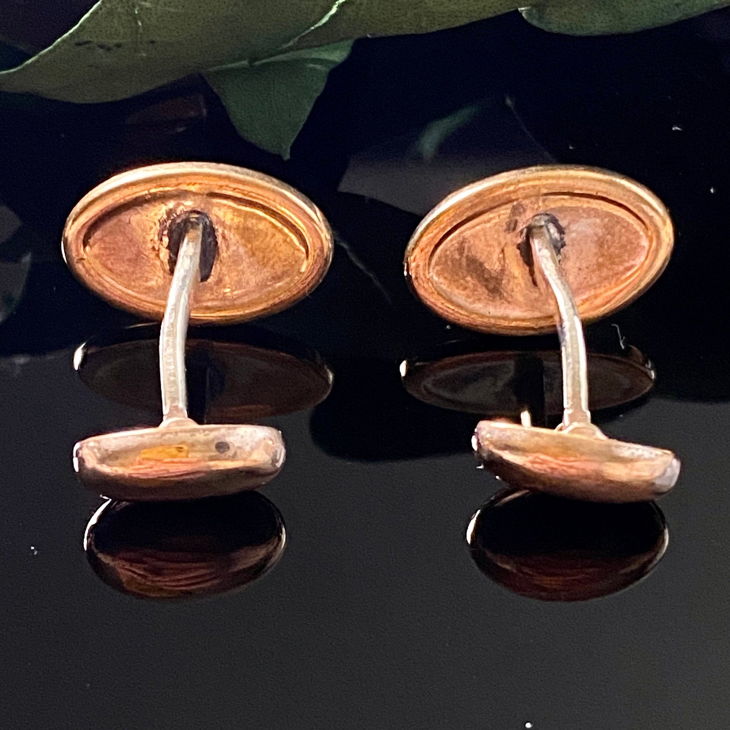 Antique Victorian Oval Gold Filled Oval Blank Monogram Cufflinks