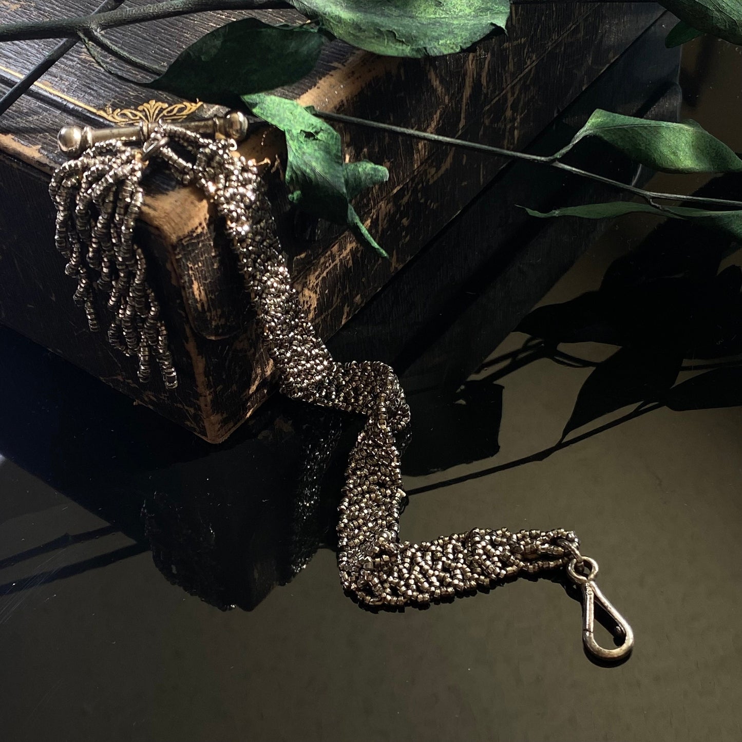Antique Georgian Cut Steel Bead Watch Fob Chain