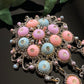 Large Vintage Art Deco Pastel Celluloid Enamel Czech Dangle Brooch