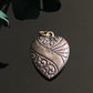 Vintage Sterling Silver Repousse Scroll Puffy Heart Charm Pendant