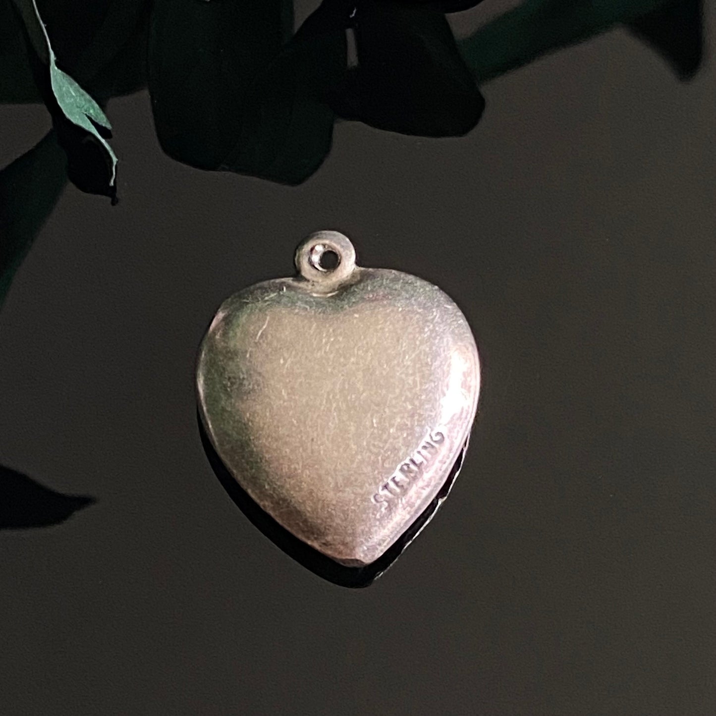 Vintage Sterling Silver Friendship Handshake Repousse Puffy Heart Charm Pendant