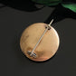 Antique Victorian Round Rolled Gold Jet Glass Mourning Pin Brooch