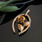 Vintage Rolled Gold Rose Flower Lucky Wishbone Pin Brooch
