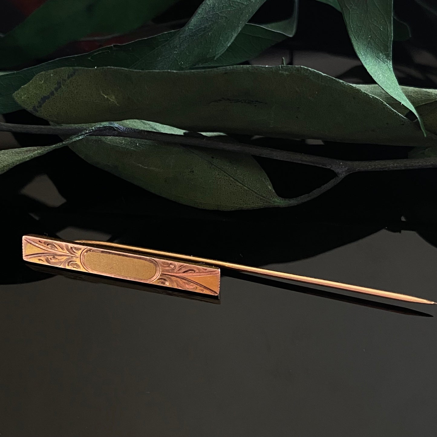 Antique Victorian Gold Filled S&C Bar Monogram Stickpin