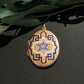 Antique Victorian Pinchbeck Blue White Enamel Oval Locket