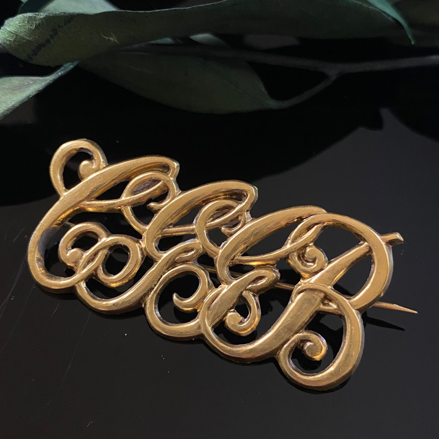 Antique Victorian Monogram C.G.G.B. Initials Cutout Brooch