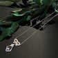 Vintage Rhodium Plated Paste Bow Crystal Necklace