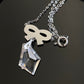 Vintage Rhodium Plated Paste Bow Crystal Necklace
