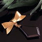 Antique Rolled Gold Bow Whitby Jet Dangle Pin Brooch