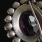 Antique Art Deco Sterling Silver Oval Amethyst Glass Paste Brooch