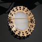 Vintage Genuine Shell Cameo Oval Pin Brooch