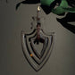 Antique Victorian Faux Tortoise Articulated Shield Pendant
