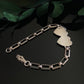 Vintage Art Deco Sterling Silver White Guilloche Double Heart Child’s Bracelet 5.25”