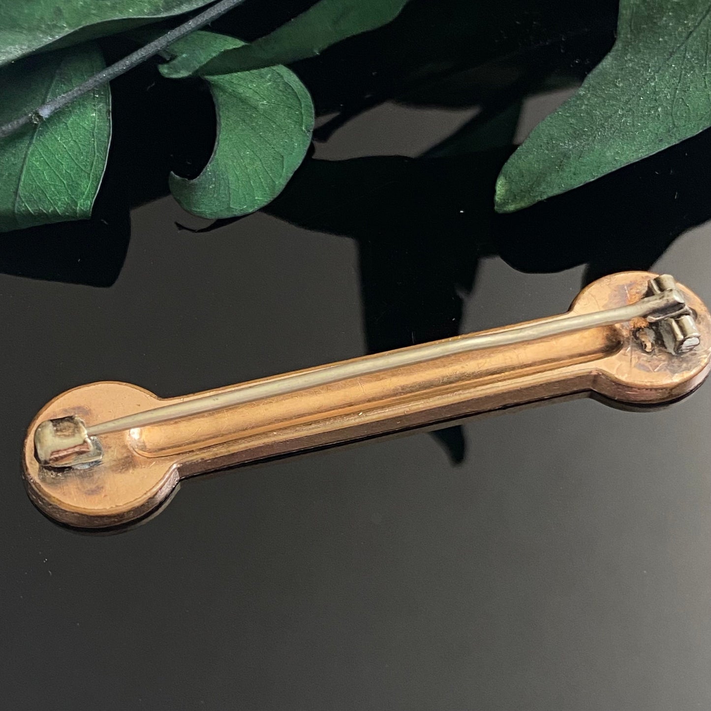 Antique Victorian Gold Filled Engraved Foliage Bar Pin Brooch