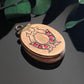 Antique Victorian Gold Filled Pink Paste Lyre Oval Fob Locket