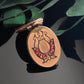 Antique Victorian Gold Filled Pink Paste Lyre Oval Fob Locket