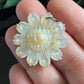 Vintage Carved Mother of Pearl Flower Pendant